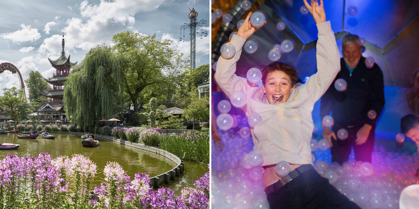 Tivoli gardens and fun in The Tube ball pit