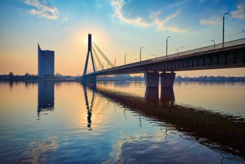 Vanšu Bridge near sunset